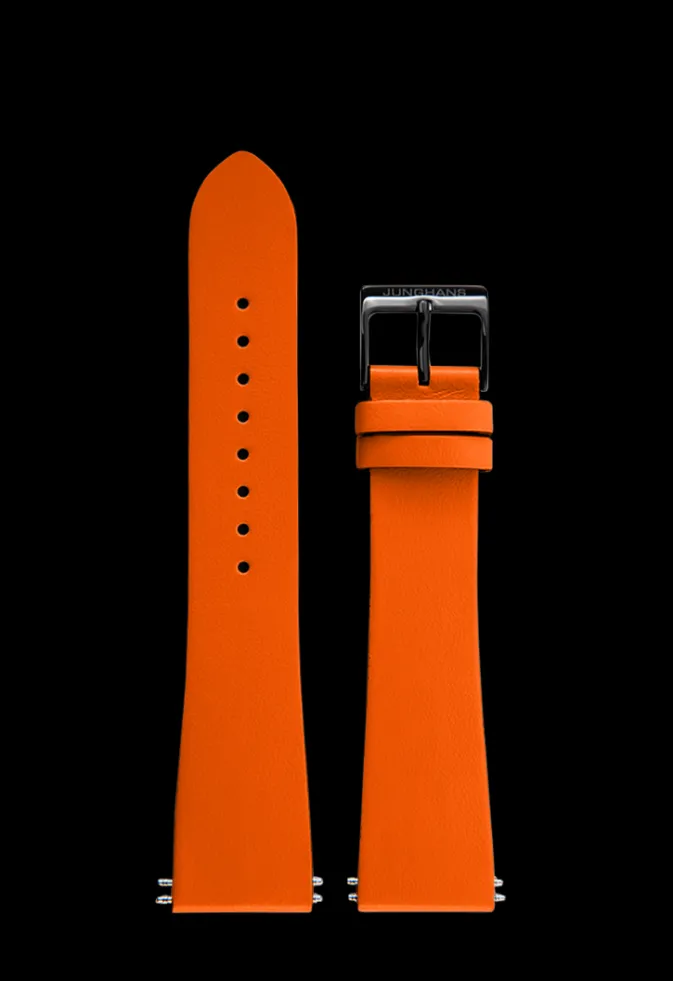 Armbänder-Junghans Rindslederband orange, 22mm